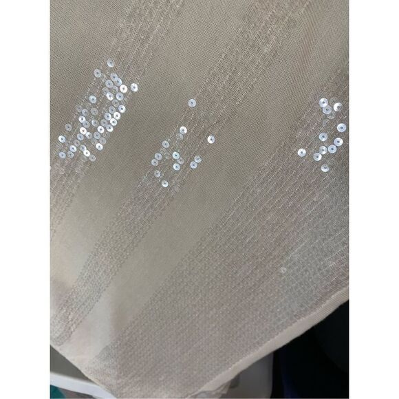 Belldini women’s ivory poncho with sequence size medium/large - Picture 3 of 4